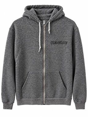 Rogue American Apparel Hoodie Large Gray Full Zip Made in USA